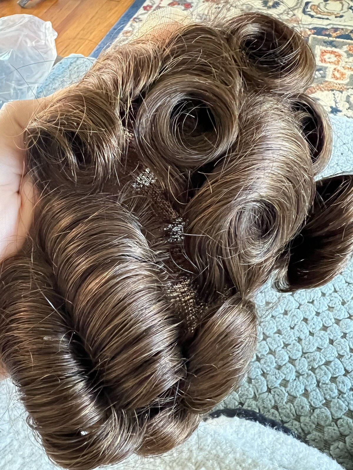 Pu Skin Toupee human hair 8x10in 0.04m thin #4 brown