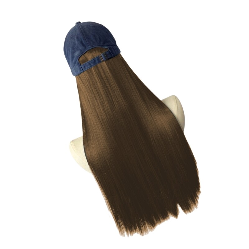 Casual Baseball Hat with Hairpiece Ponytail Hair Extensions for Cosplay Props