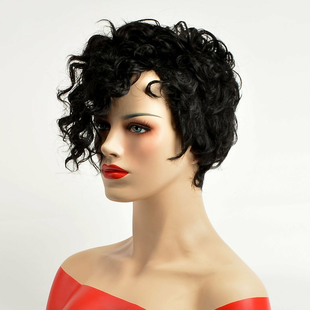 Afro Loose Wave StyleShort HalloweenFashion Curly Wigs for Women Black Natural