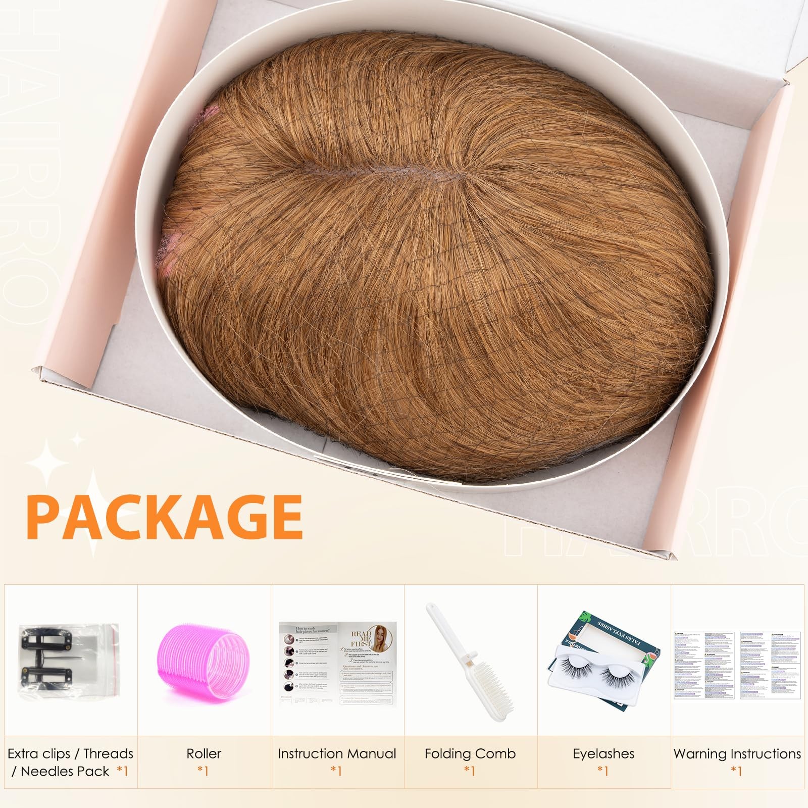 Hairro Human Hair Toppers For Women Wispy Air Bangs 3D Cover Remy Top Hair