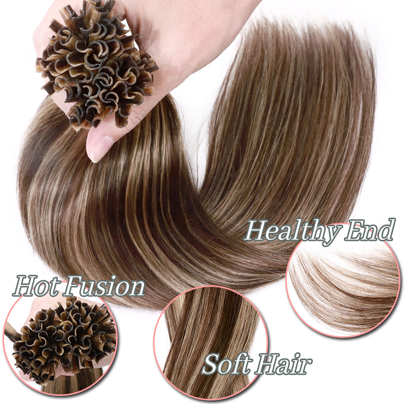 Flat K Tip Nail U Tip Hair Extensions 200S THICK 1G/S Russian Remy Human Hair