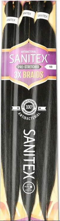 LaFlare Synthetic Braiding Hair SANITEX ANTIBACTERIAL PRE-STRETCHED BRAID 3X 30″