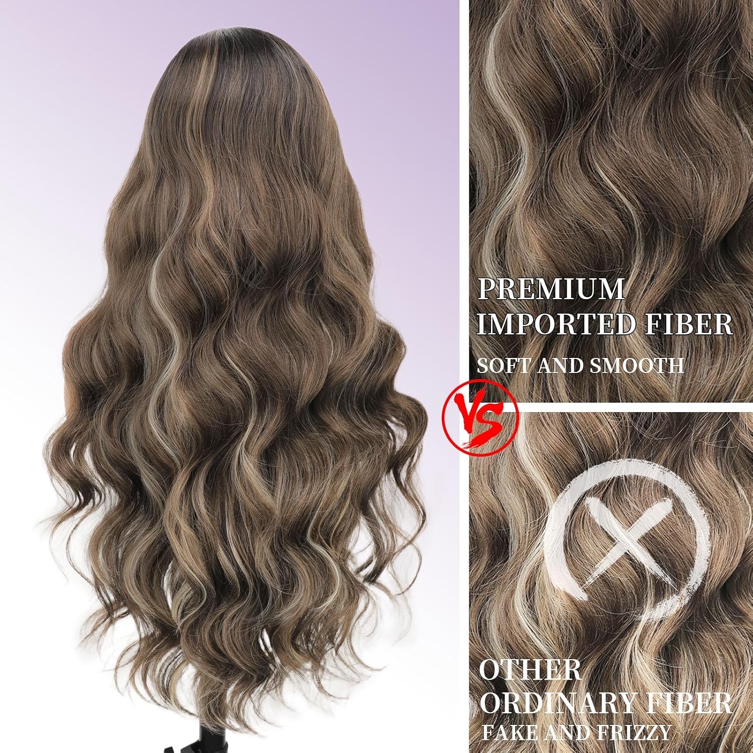 AISI HAIR 13×4 HD Brown Highlight Lace Front Wigs for Women – Pre Plucked Long B