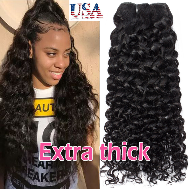 8A Water Wave 3 Bundles Unprocessed Peruvian Virgin Human Hair Weave 100-300g US