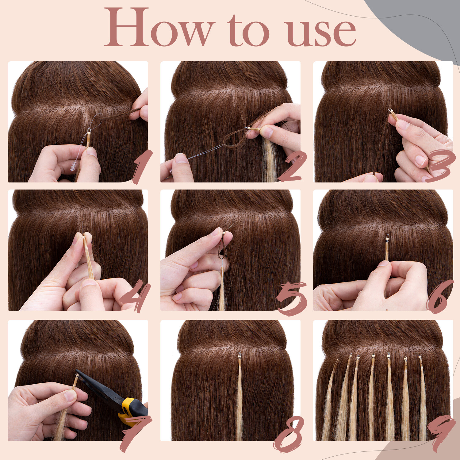 CLEARANCE Nano Ring 100% Remy Human Hair Extensions Loop Micro Beads Thick 50PCS