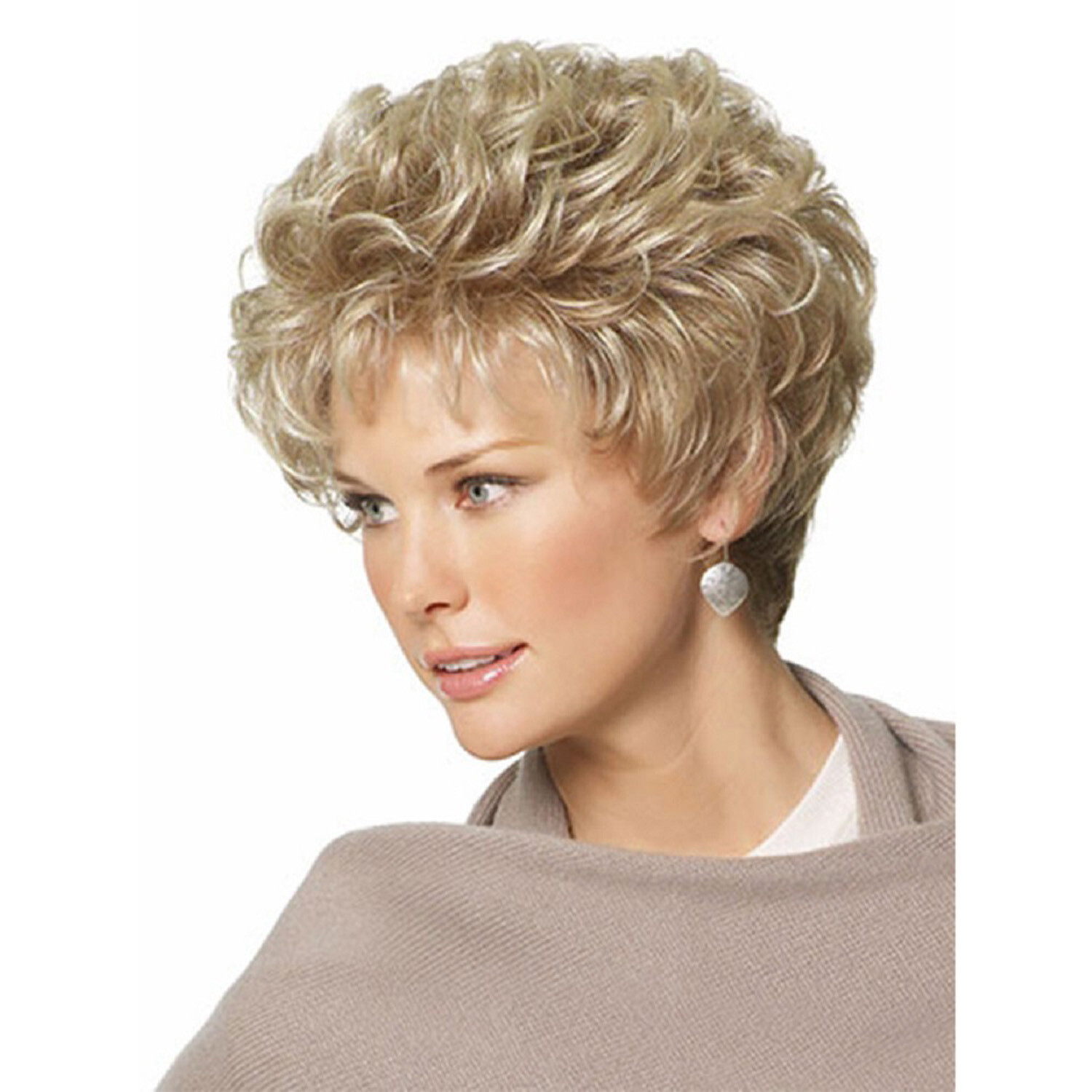 Short Blonde Wigs for White Women with Bangs Pixie Wigs Heat Safe for Daily Use