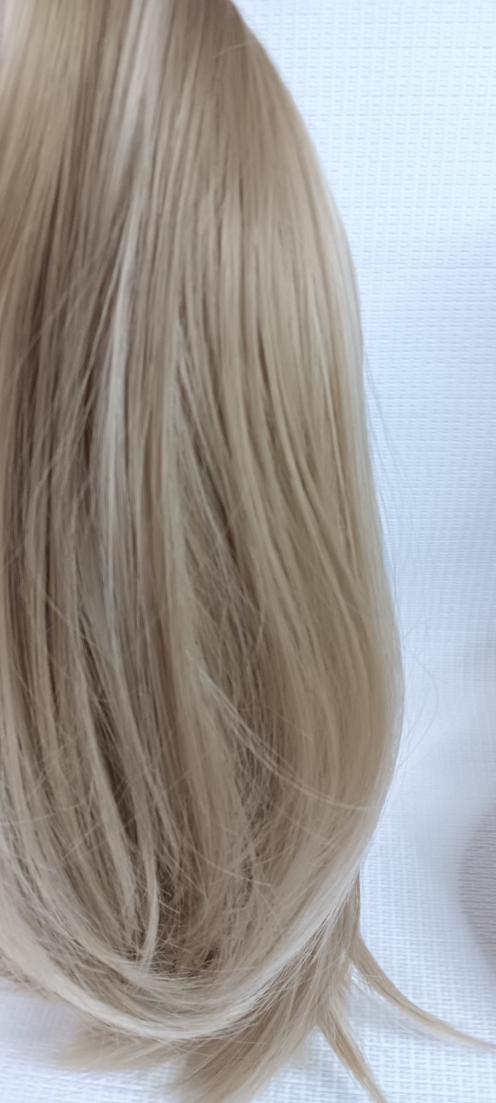 Women breathable net Cap synthetic Highlights shoulder length Straight 16″ wig