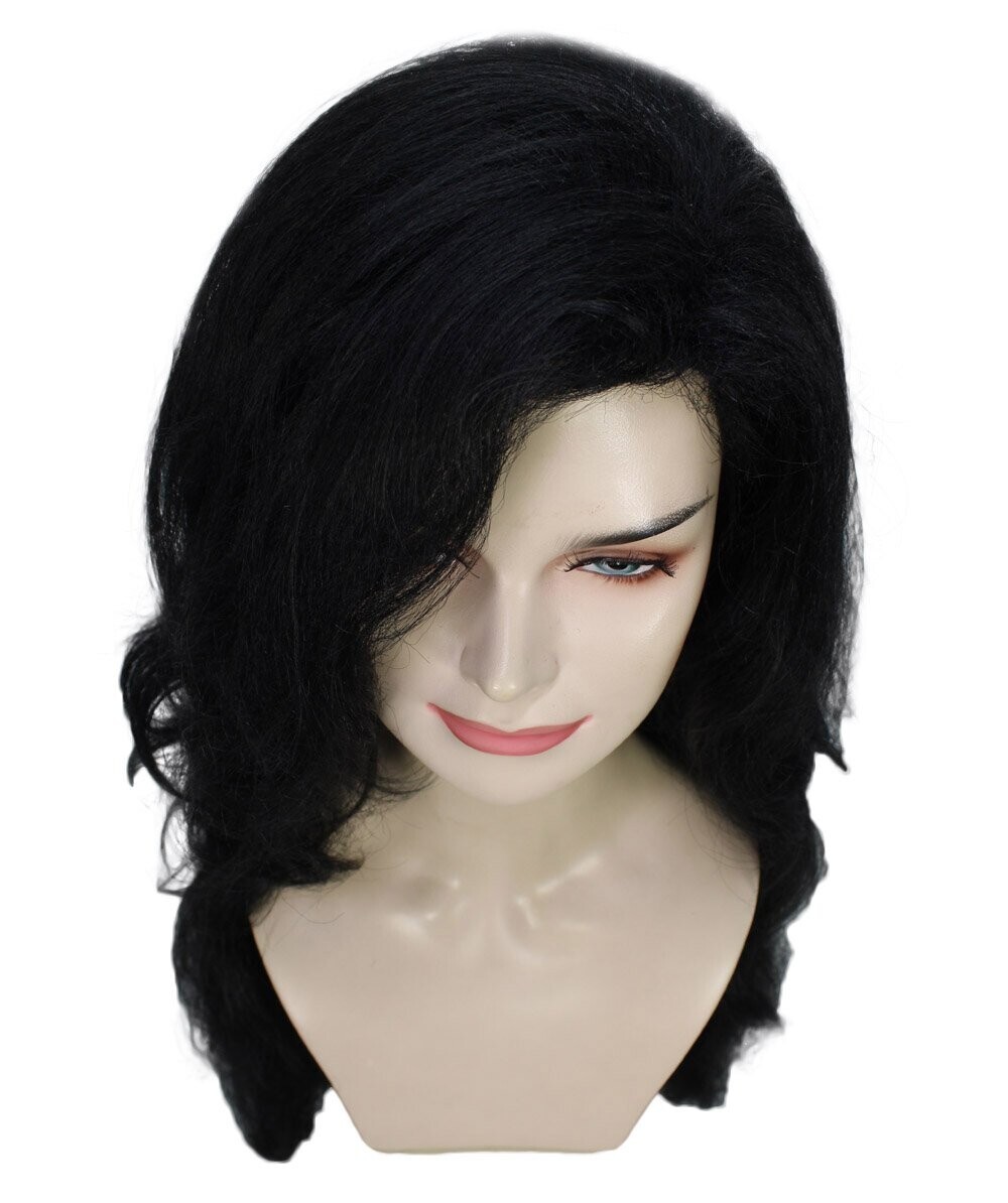 Women Long Black Straight Side Part Fancy Wig, Premium Breathable Capless Cap.