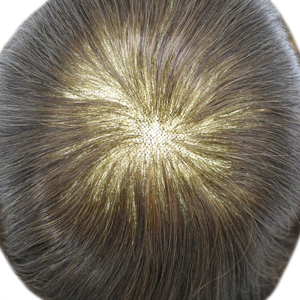 Mens Toupee Hair Replacement System Lace Front Mono Skin Human Hair Pieces US