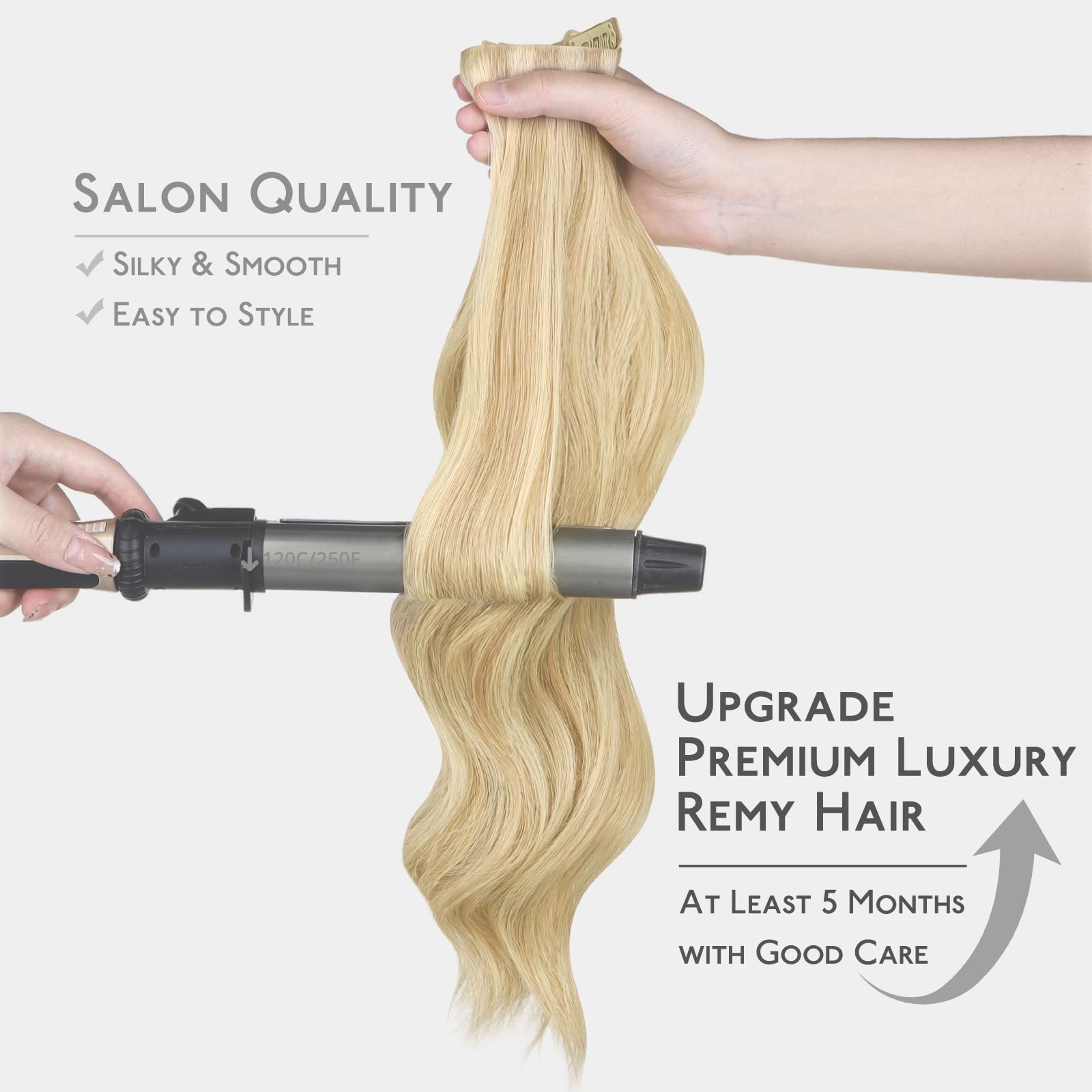 Wennalife Invisi Seamless Clip In Hair Extensions Real Human Hair 12 Inch 80G