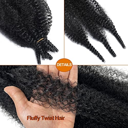 Marley Twist Braiding Hair 16 Inch Springy Afro Twist 16 Inch (Pack of 3) Black