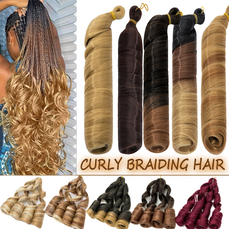 French Bouncy Braiding Hair Ombre Spanish Crochet Braided Curly Ends Synthetic