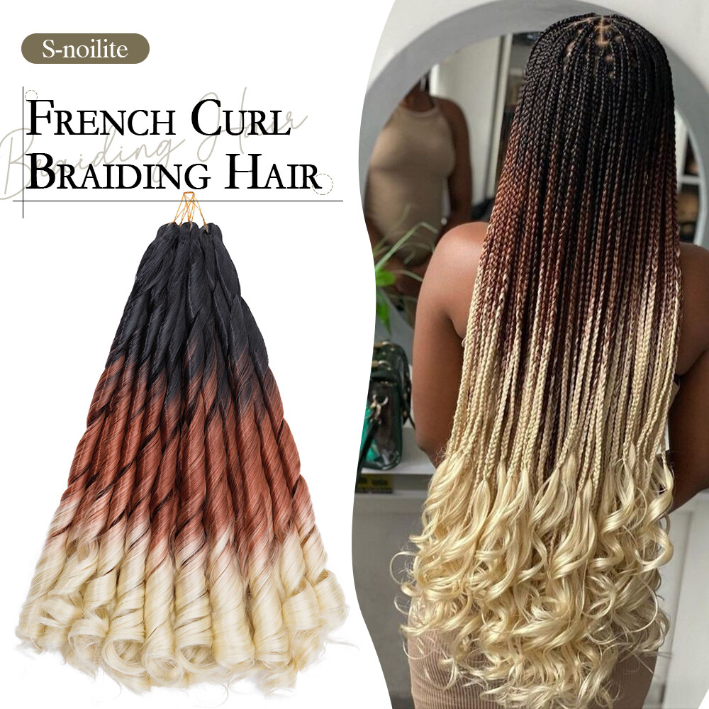 OMBRE Thick French Curl Loose Wave Braids Hair Pre-Stretched Crochet Extensions