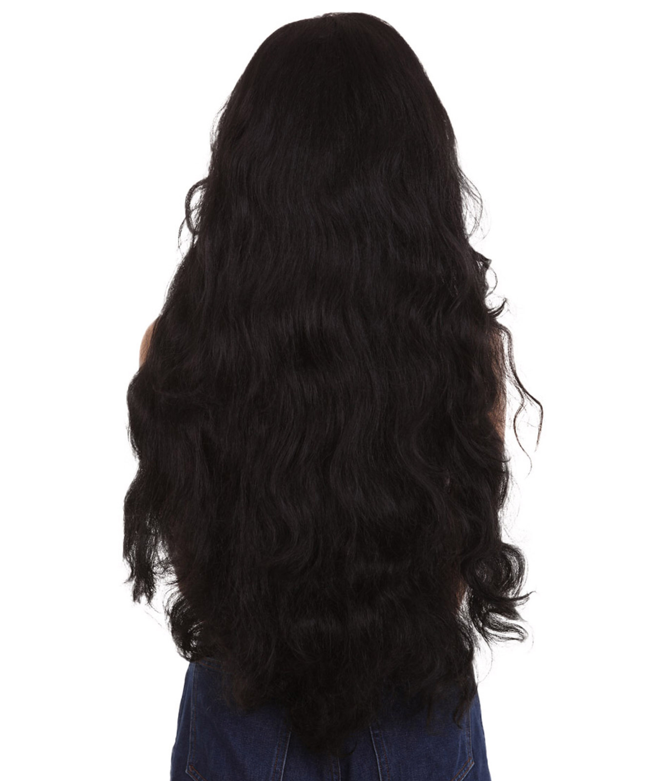 Women Long Black Straight Side Part Fancy Wig, Premium Breathable Capless Cap.