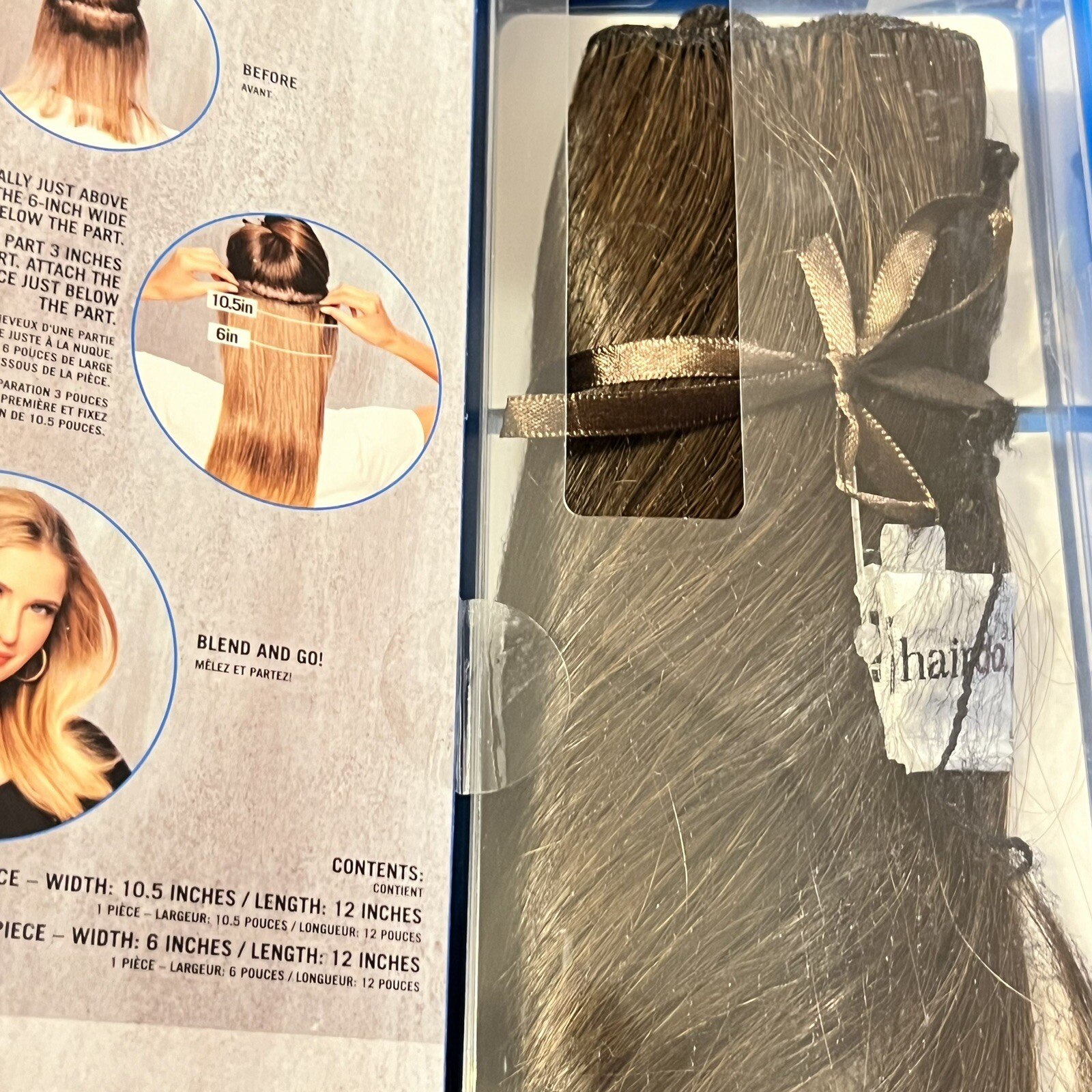 Hairdo 12” 2 Piece Extension Clip-in for Length & Volume Chocolate Copper R6/30H