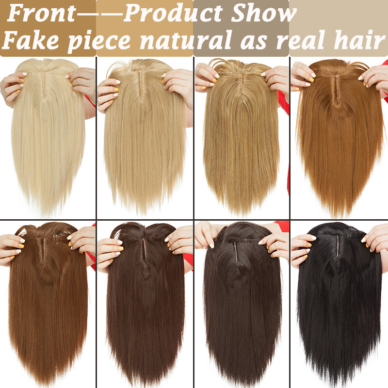 Black Brown Blonde Women Silk Base Topper For Human Hair Top Piece Natural Line