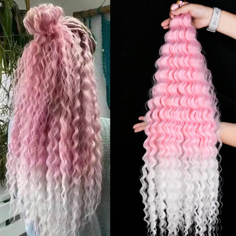 Deep Wave Crochet Braids Ocean Wave Curly Braiding Hair Extensions For Women