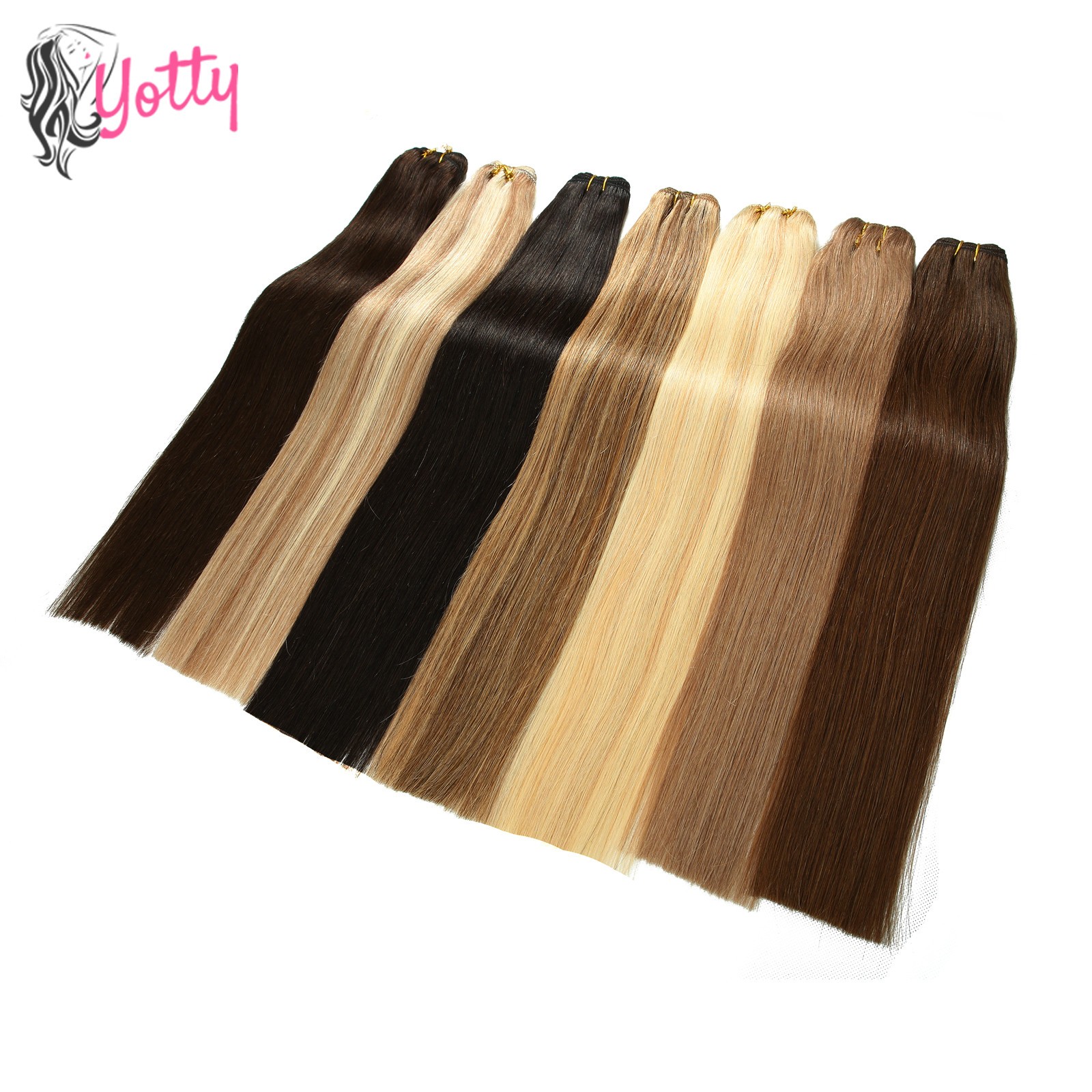 Double Weft Sew in Hair Extensions Real Remy Human Hair Weft For Full Head 100gr