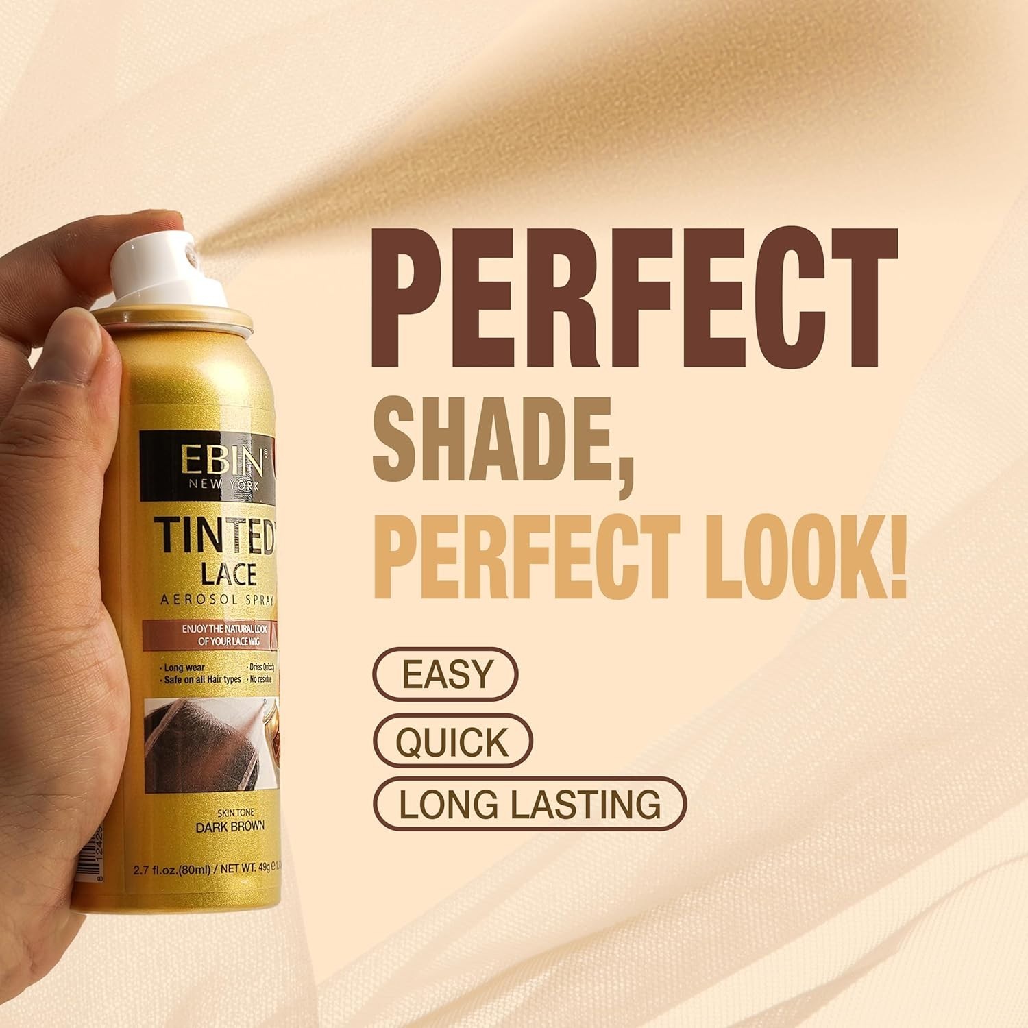 Light Warm Brown Lace Tint – 2.7 Fl Oz | & Residue-Free for Natural Finish
