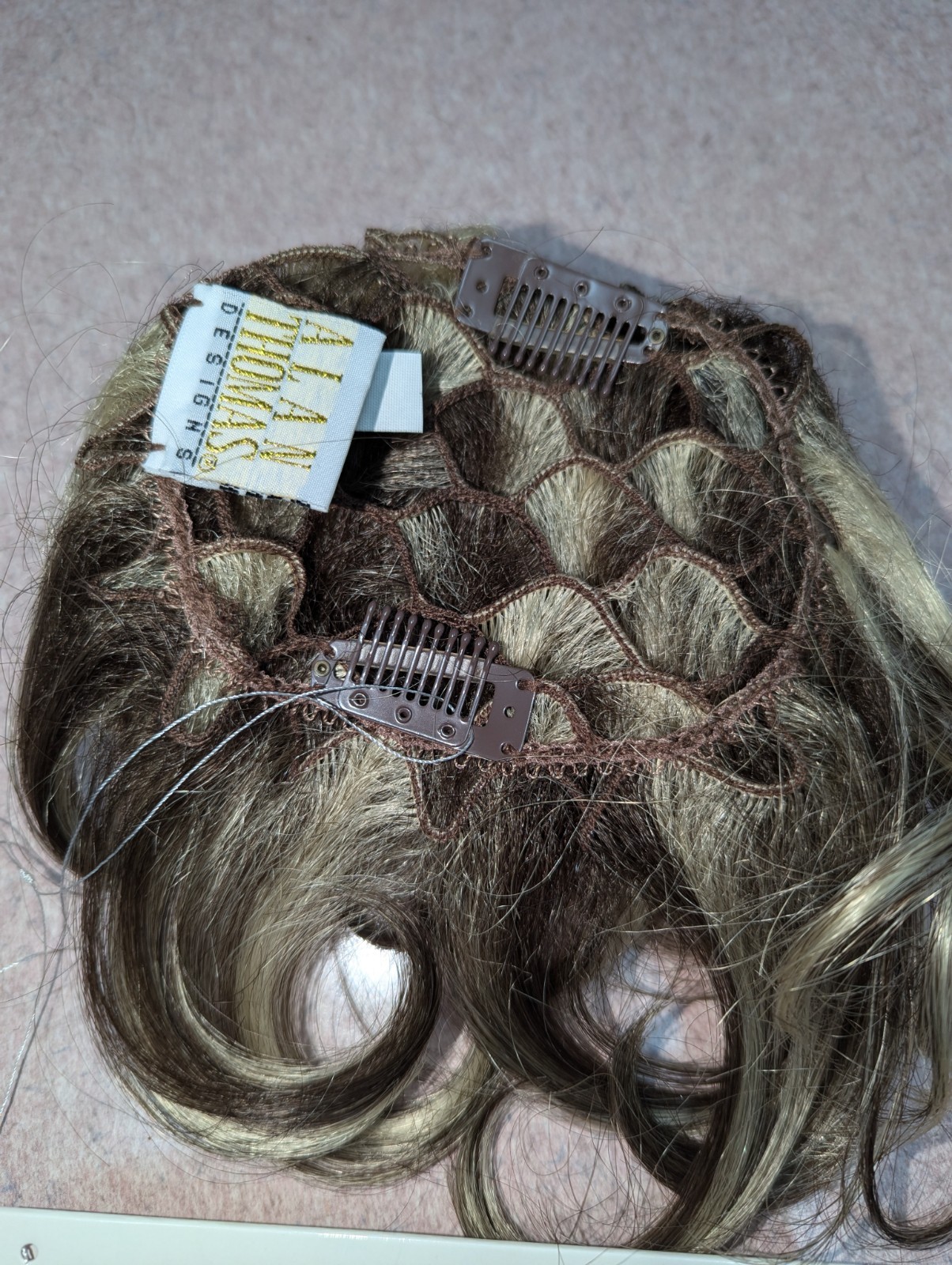 Synthetic Pull Through Topper Wiglet Snap In Golden Brown/ Blonde 8/26