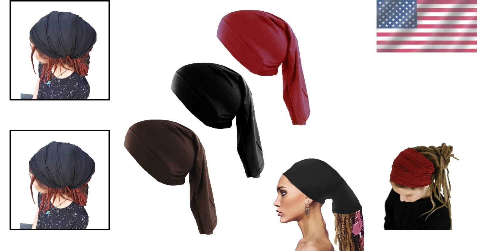 Unisex Long Hair Covers – Set of 3 Dreadlock Tubes