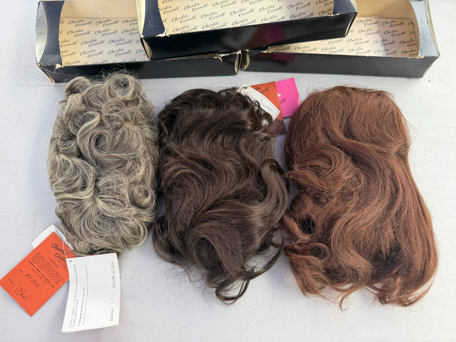 Lot of 3 Vintage Charles Carroll Elura Modacrylic Fiber Wigs NWT in Original Box