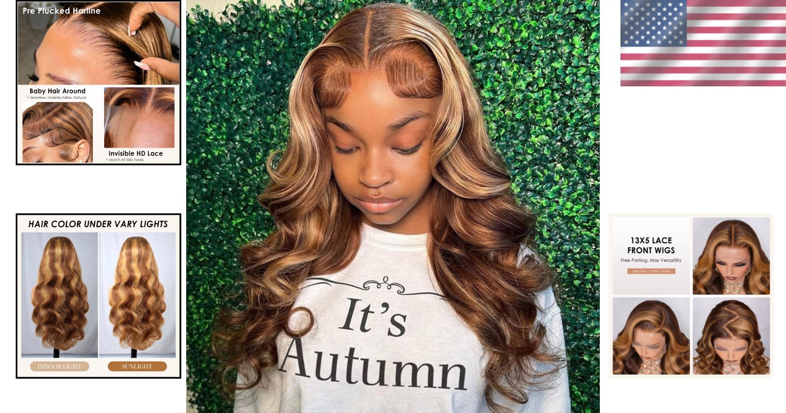 Blonde Highlight Body Wave Lace Front Wig 20″ Human Hair