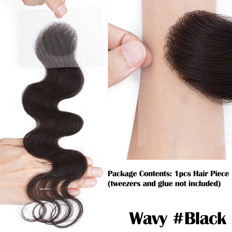 Real REMY Human Hair Lace Base Cover-up Patches for Women Bald Spot Hairpiece