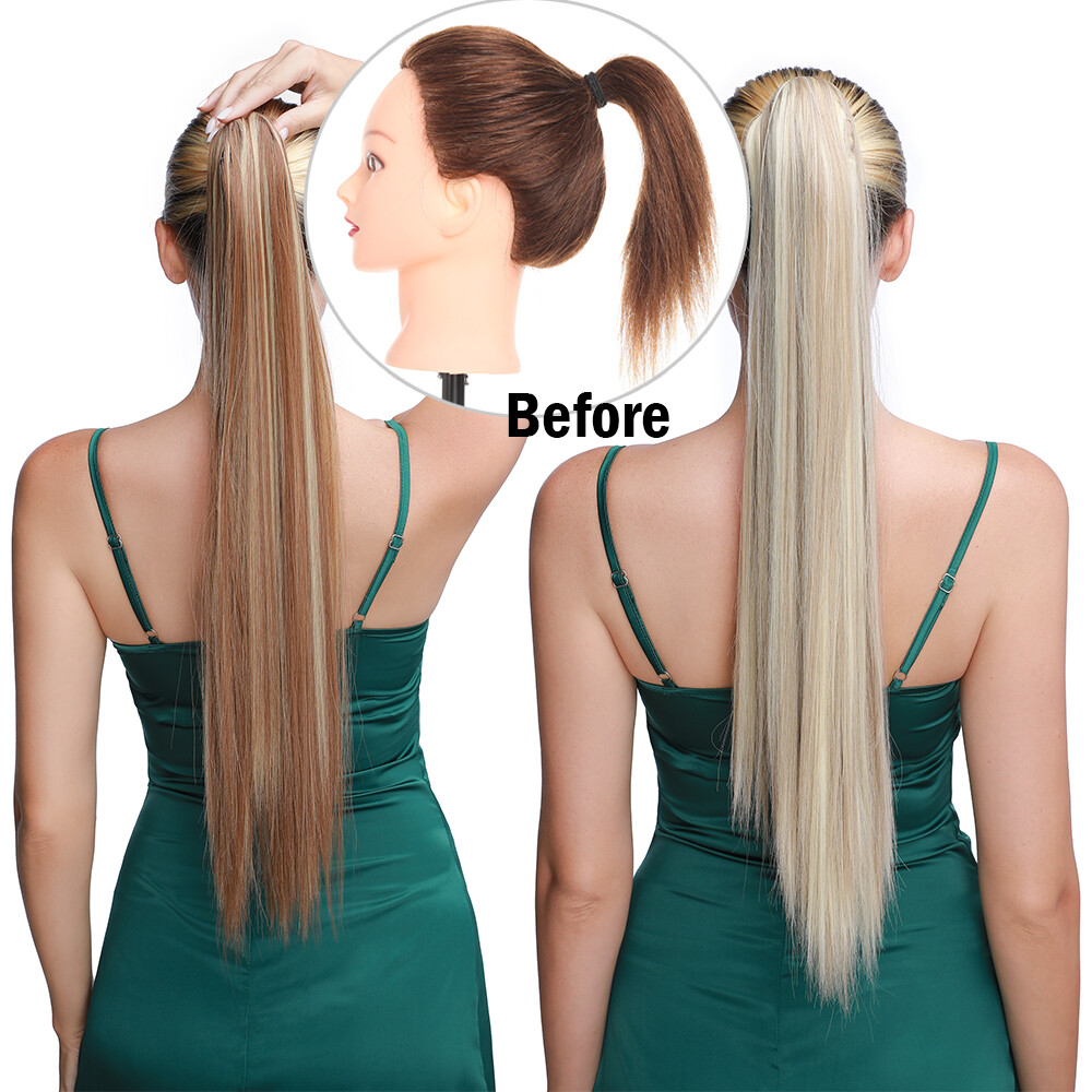 Mega Thick Claw On Ponytail Hairpiece Hair Extensions As Human Hair For Woman US
