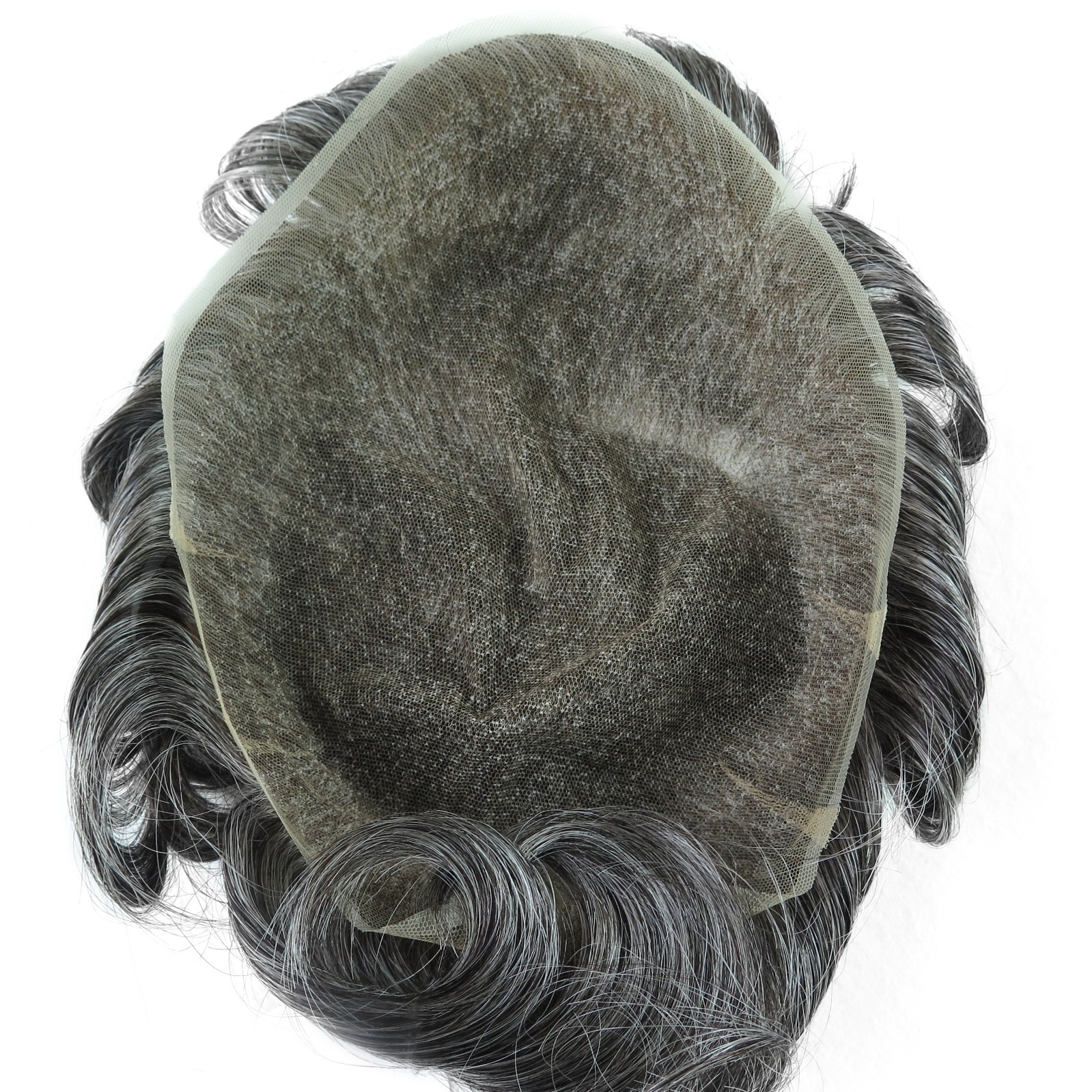 Human Hair Toupee for Men Natural Swiss Lace Systems 90% Density Hairpiece #1B50