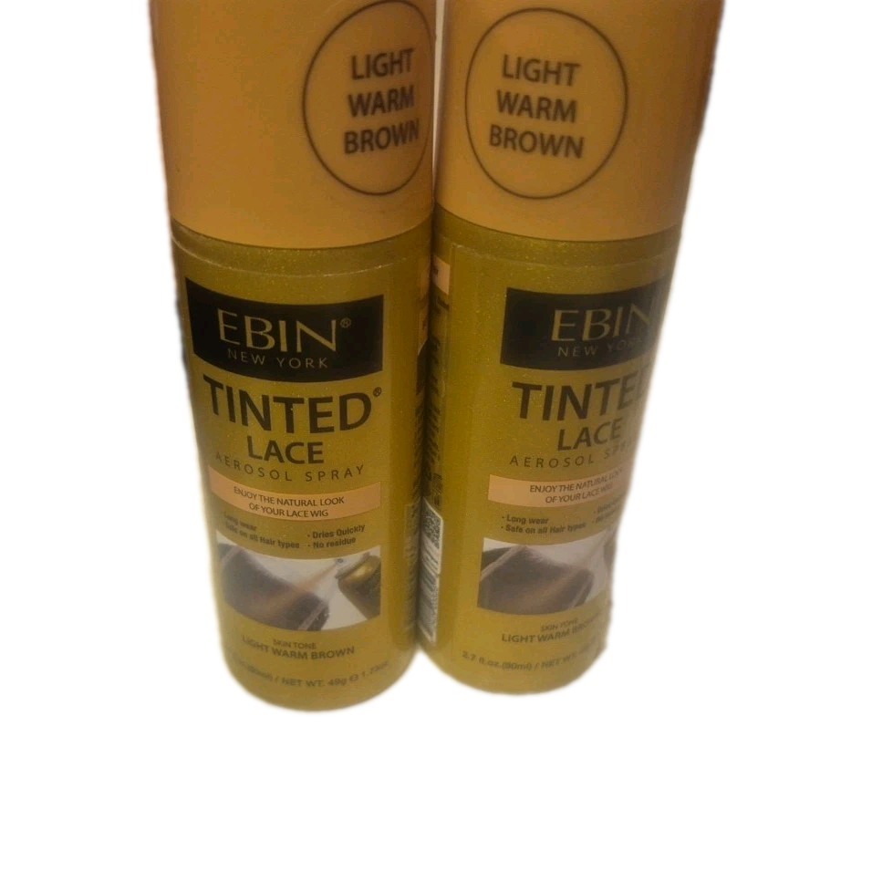 2 EBIN New York Tinted Lace Spray Light Warm Brown Wig Lace Coverup Dries Quick