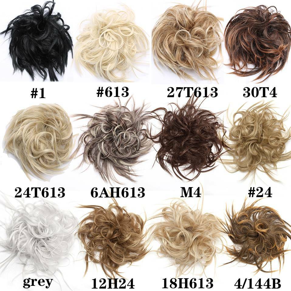 100% Real X-Large Messy Bun Hair Piece Scrunchy As Human Hair Extension Ponytail