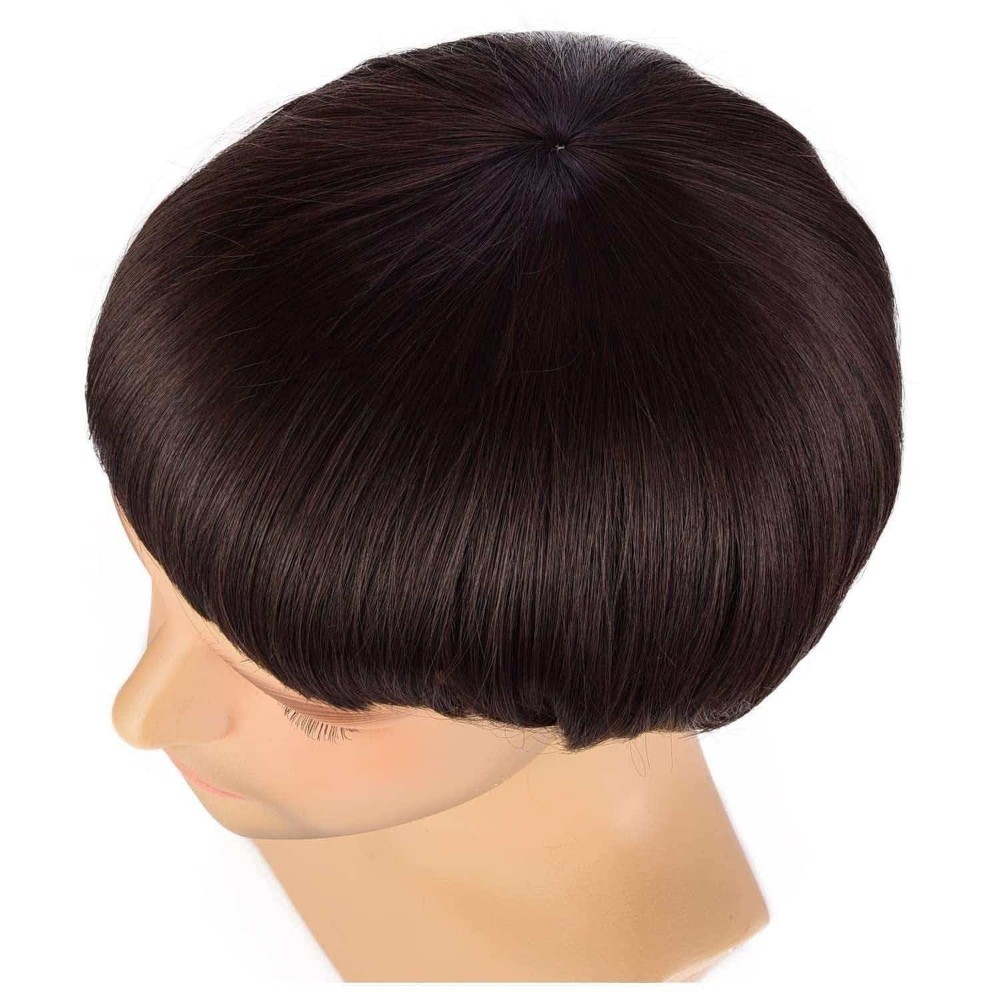 Lloyd Christmas Inspired Brown Bowl Cut Wig 90s Costume Heat Resistant for Men