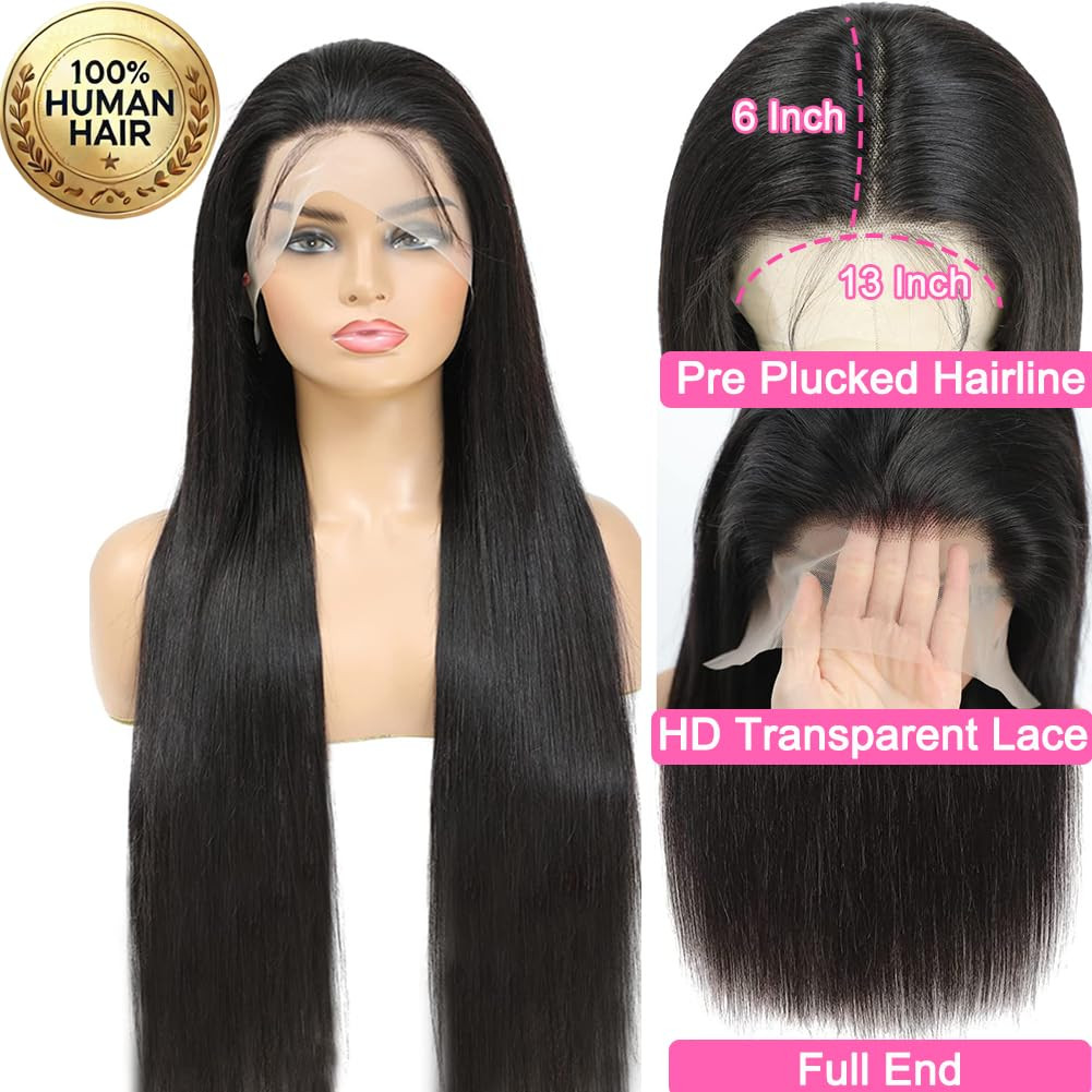 250 Density 30 Inch Lace Front Wigs, 100% Human Hair,[2-Year Life,260G], 13X6 St