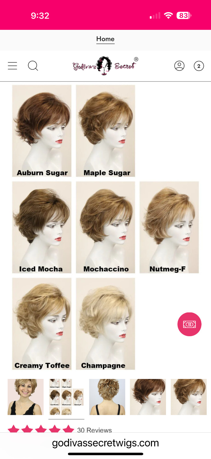 Godiva’s Secret Wigs “Nina” Mochaccino-R