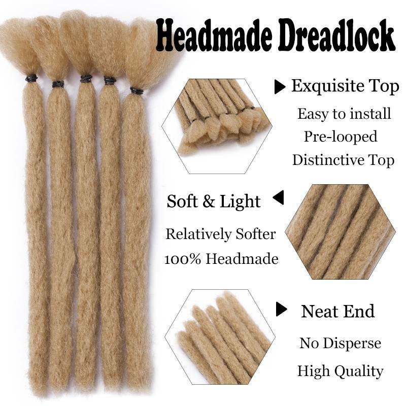 6-12″ Real Natural As Human Dreadlock Briading Hair Extension Black Brown Blonde