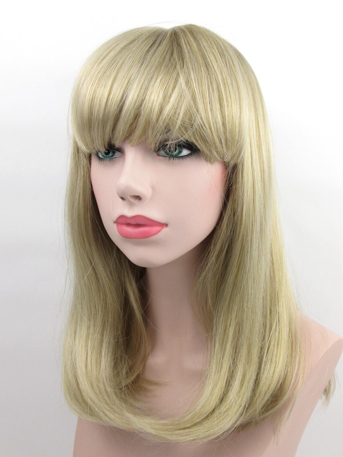 WOMENS LONG STRAIGHT HAIR CLEOPATRA STYLE WIG FULL BANGS SKIN TOP CARMEN ALISON
