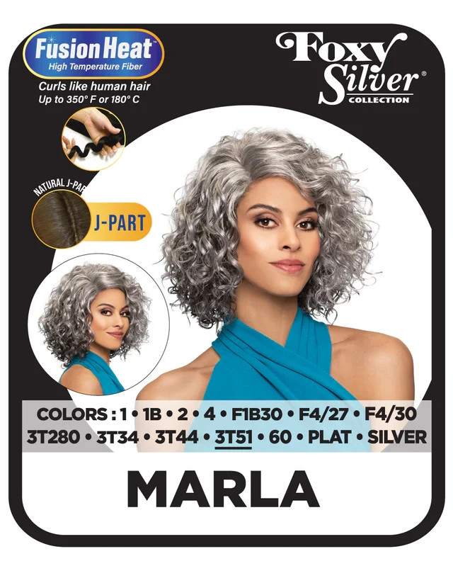 Foxy Silver Marla Wig, Stylish and Natural-Looking Synthetic Wig