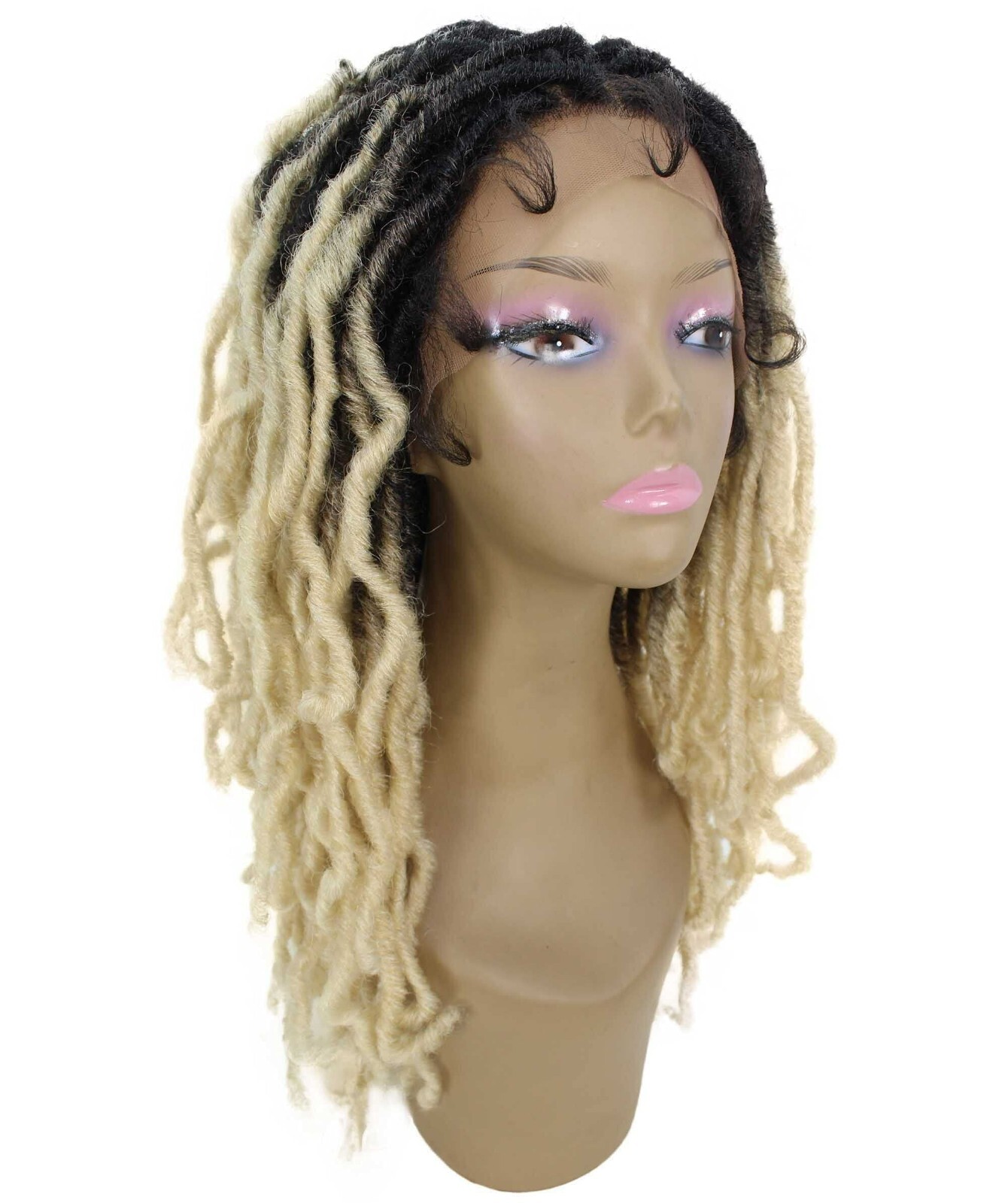 LUXLUXE Dara Curly Dara 22 in Long Dara 4X4 Hand Tied Lace Braid Braided Wig,