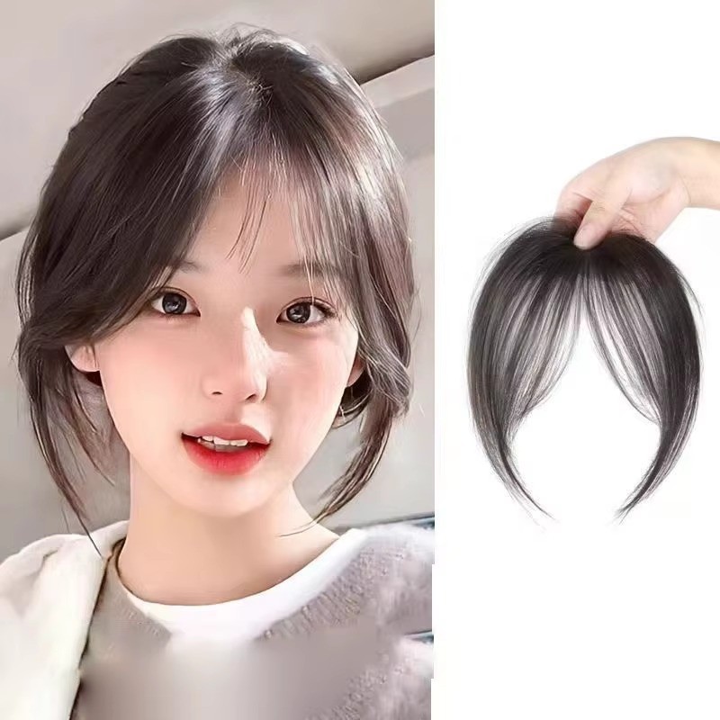 Natural Air Bangs Clip In Hair Extensions Straight Front Fringe False Hairpiece