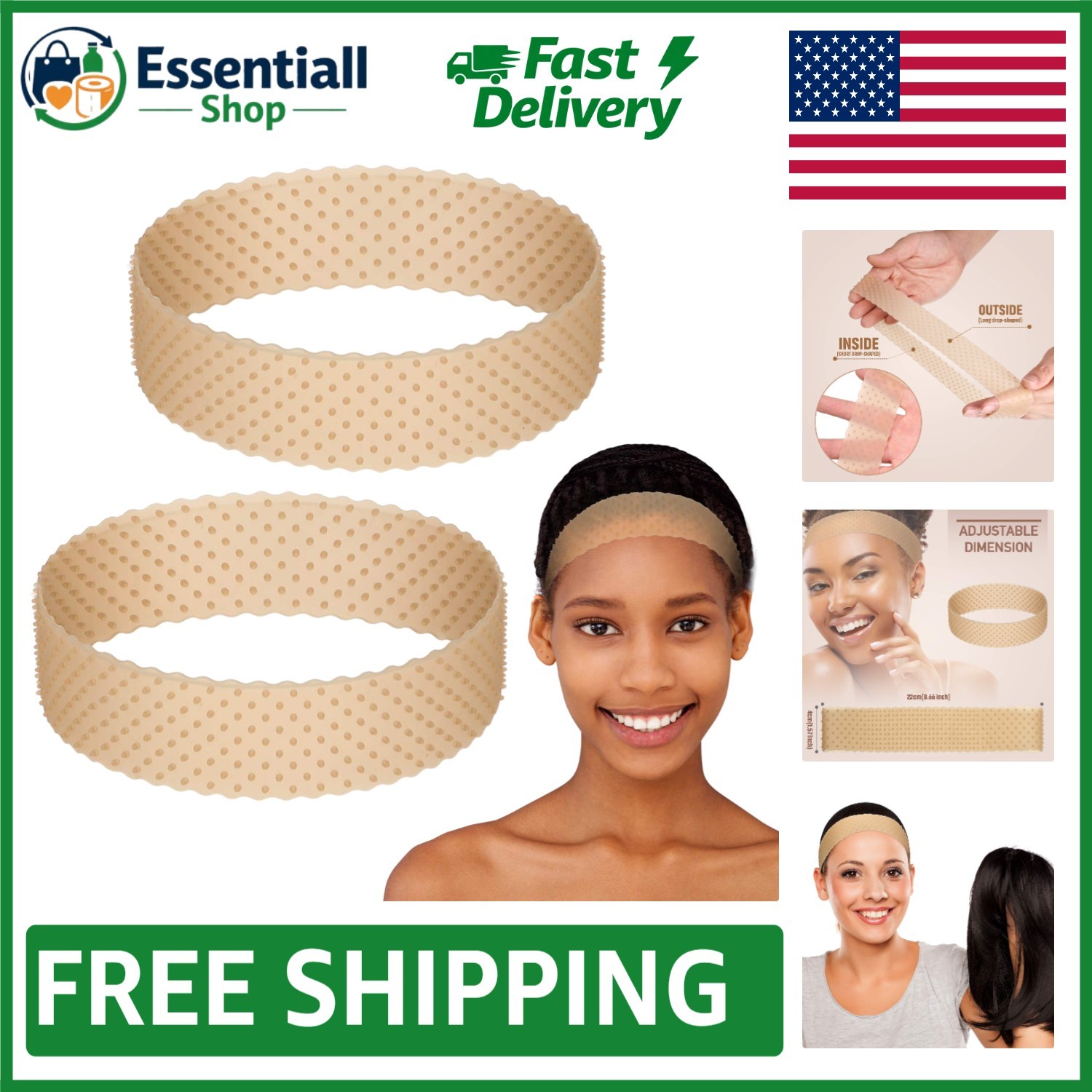 Comfortable & Stretchy Silicone Wig Grip Bands – 2 Pcs for Active Lifestyles