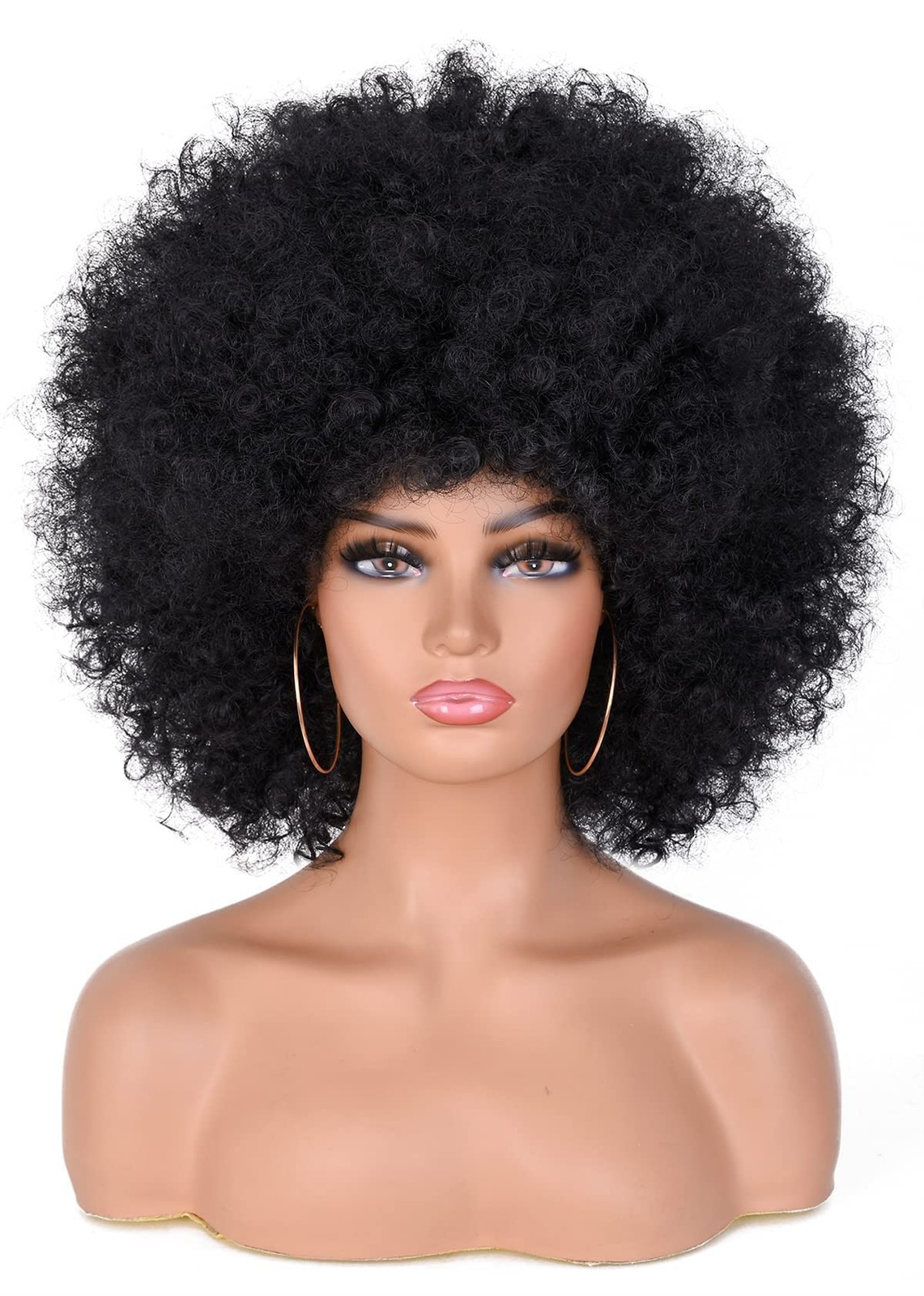 Afro Wigs for Black Women Short Curly Afro Kinky Wig 70s Bouncy Huge Fluffy