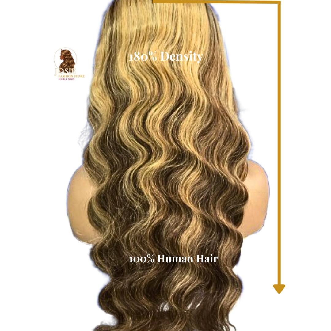 26″ Body Wave Lace Wig Ombre Honey Brown P4/27 100% Human Hair HD Lace Glueless