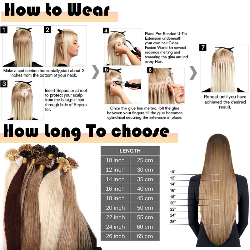 Pre-Bonded Nail U Tip Russian Remy Human Hair Extensions 150g Thick Full Head