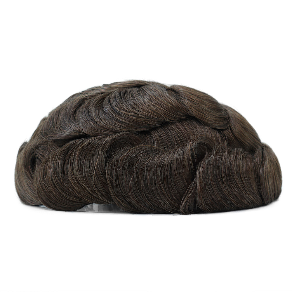 Mens Hair Replacement System Poly Skin Toupee Human Hairpieces Express Shipping
