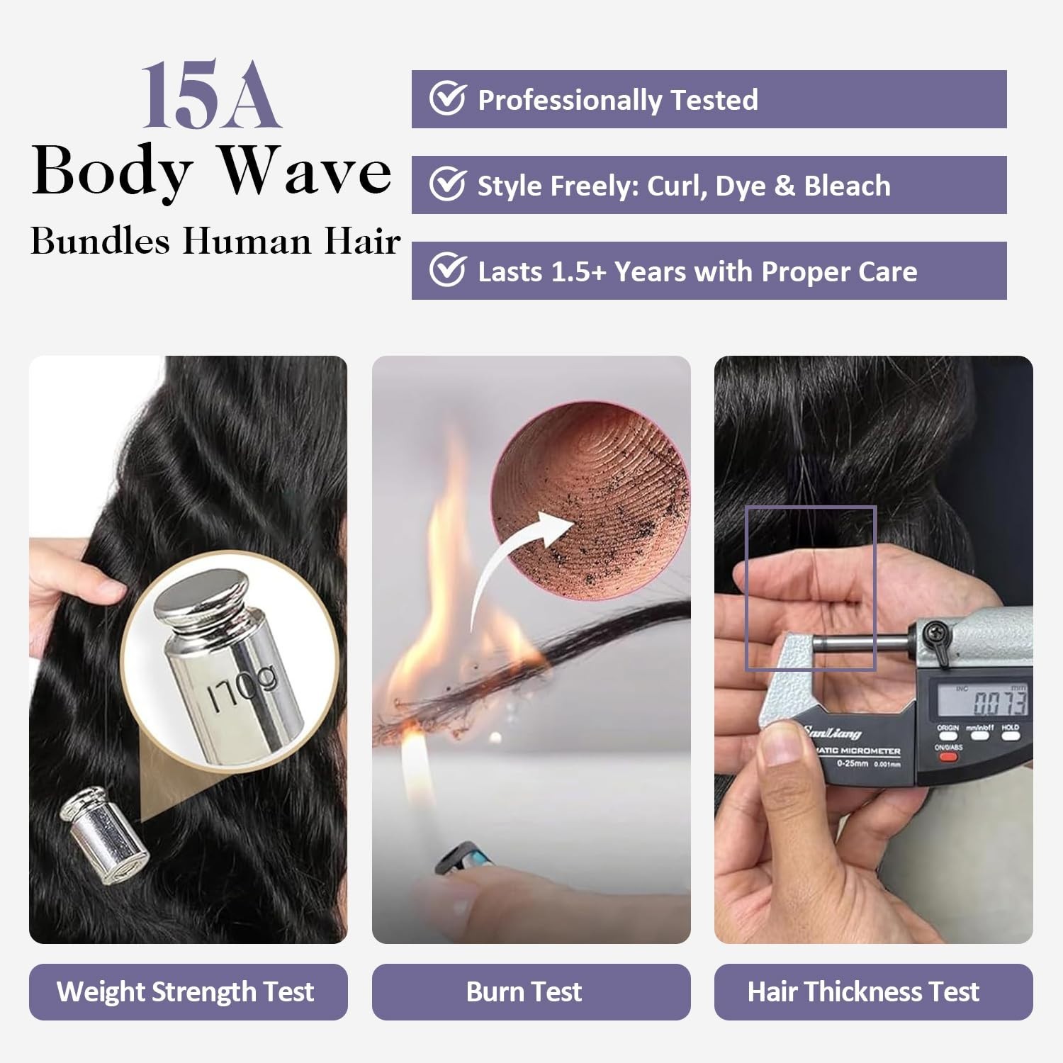 22-26 Inch Body Wave Human Hair Bundles – 100% Virgin, No Tangle, Long Lasting