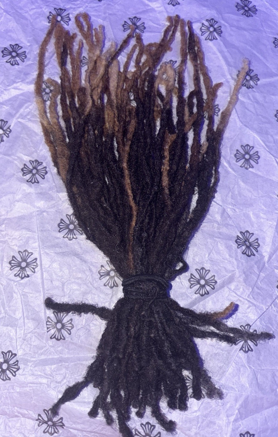 100% Naturally Grown Human Hair Dreadlocks 42pc 10-11”, 1B Black, Brown, gray