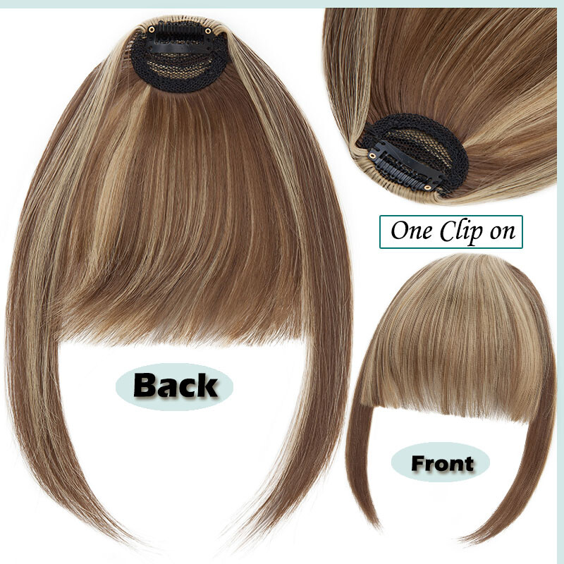14g French Hair Bangs Clip in Hair Extension Forehead Bangs Hairpieces As Human