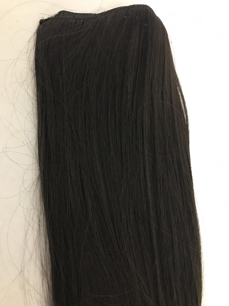 ONE PIECE 23″ CLIP IN STRAIGHT HAIR EXTENSION SYN HAIR PIECE DUSK BROWN NEW $74