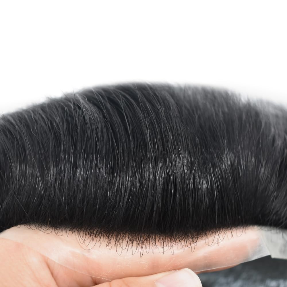 Ultra Thin Skin Mens Toupee Invisible Men Hair Replacement System ALL ColorS